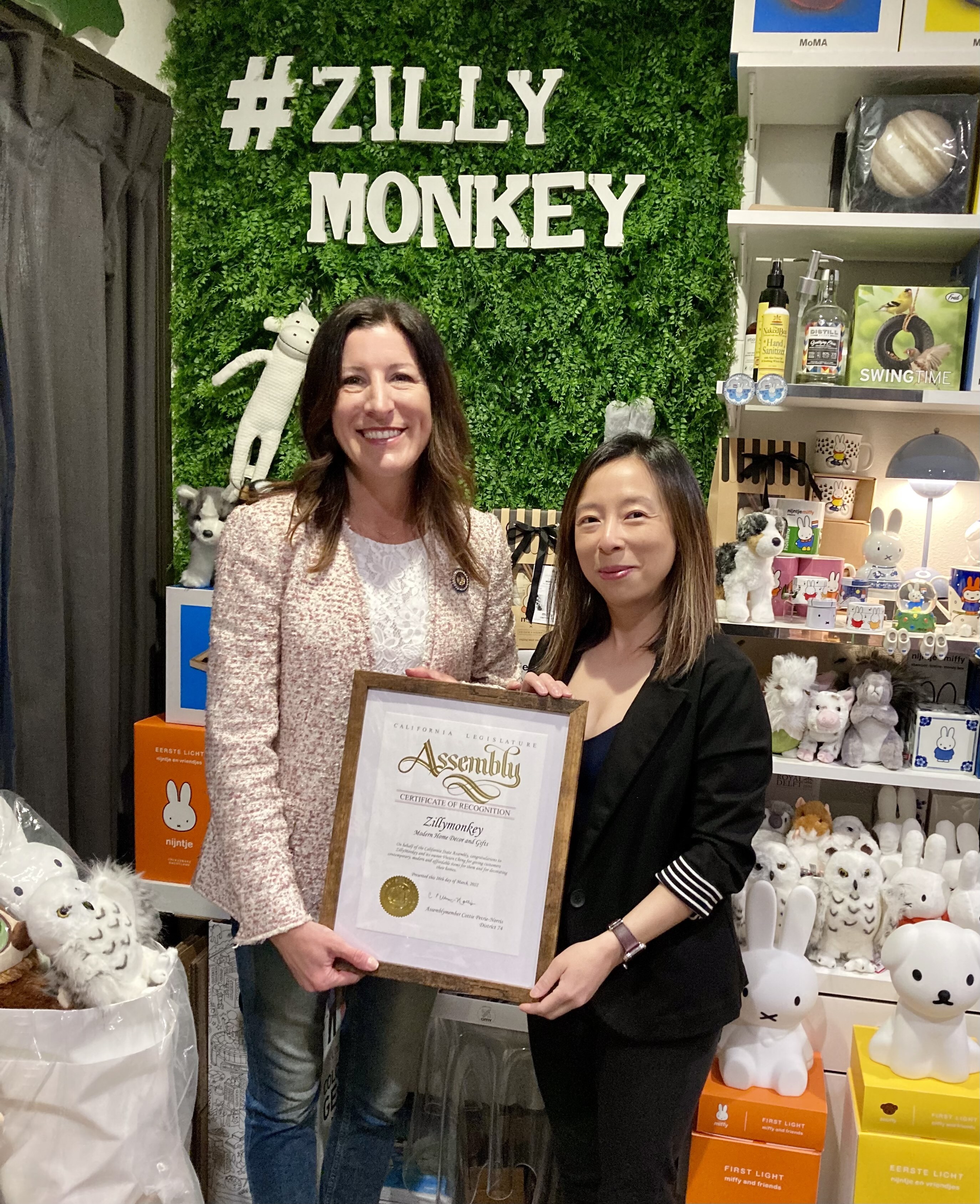 Assemblywoman Cottie Petrie-Norris and zillymonkey owner and founder, Vivian Cheng