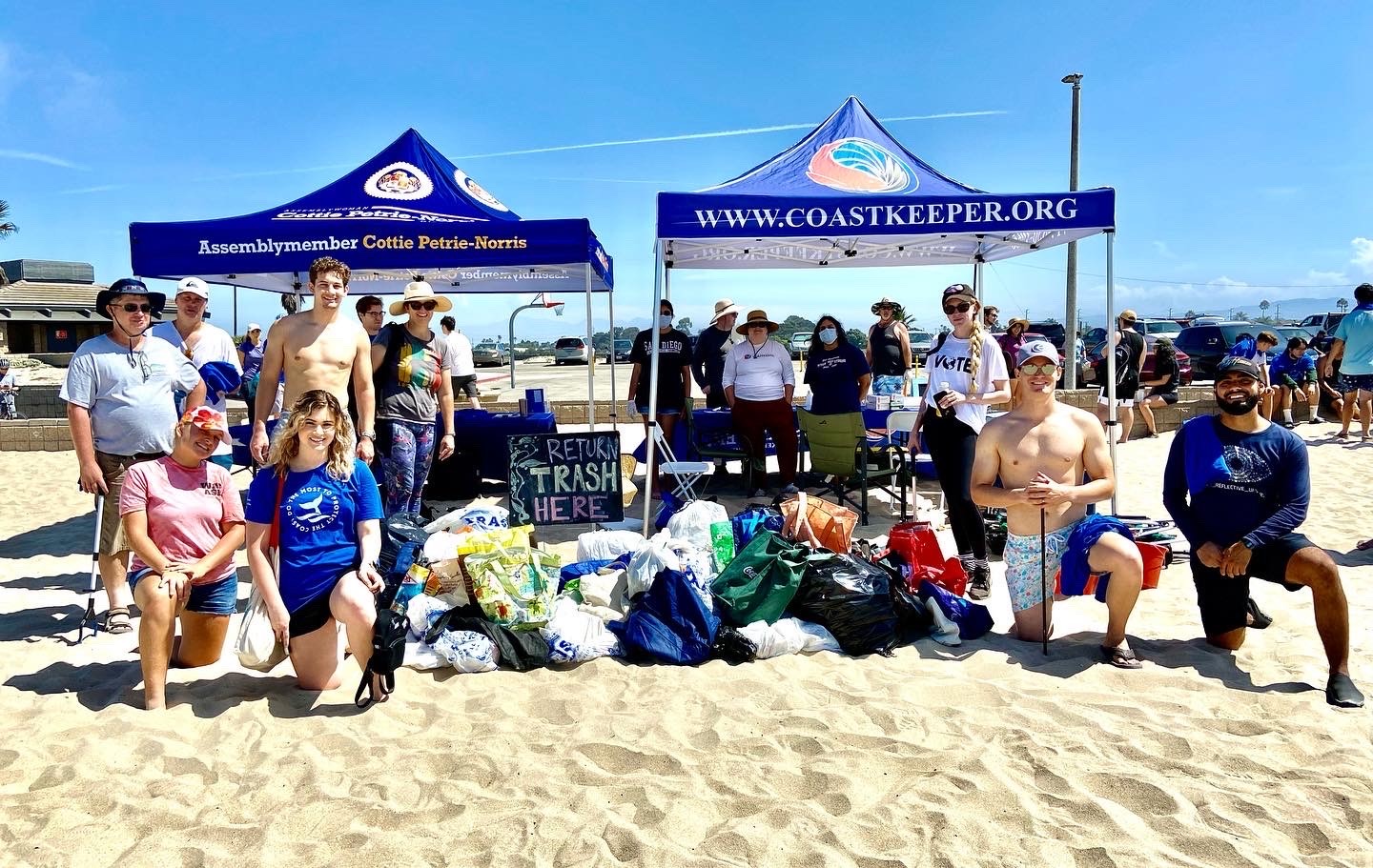 Volunteers at beach cleanup